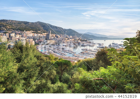 Monaco from above at sunrise on sunny summer day 44152819