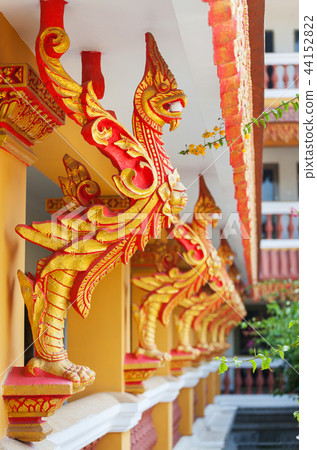 Golden rooster in decoration. 44152822