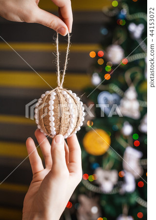 xmas new year ball. Handmade decor 44153072