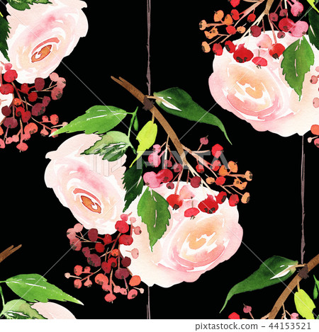 Seamless watercolor Christmas pattern - Stock Illustration [44153521 ...