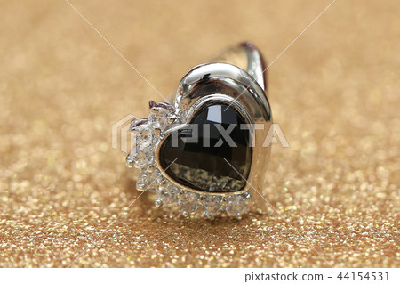 diamond ring and black gemstone diamond ring and black gemstone 44154531