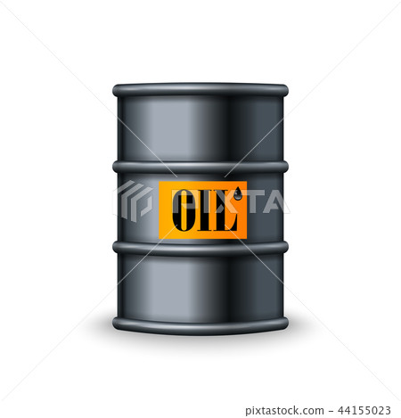 Black metal oil barrel on white background vector Black metal oil barrel on white background vector 44155023