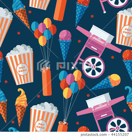 Festive food and sweets seamless pattern. Icecream Festive food and sweets seamless pattern. Icecream 44155207