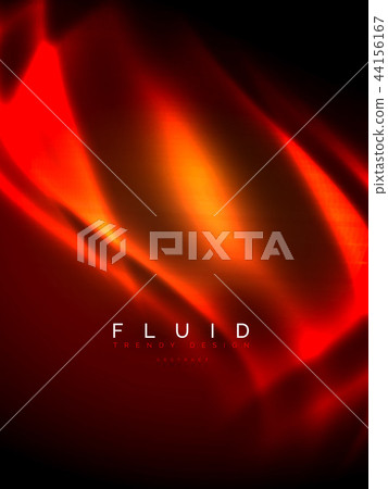 Neon glowing wave, magic energy and light motion background. Vector illustration 44156167