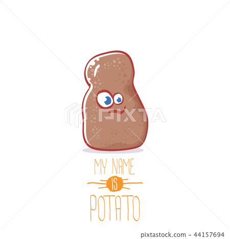 vector brown cute little kawaii potato cartoon character isolated on white background. My name is vector brown cute little kawaii potato cartoon character isolated on white background. My name is 44157694