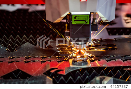 CNC Laser cutting of metal, modern industrial  44157887
