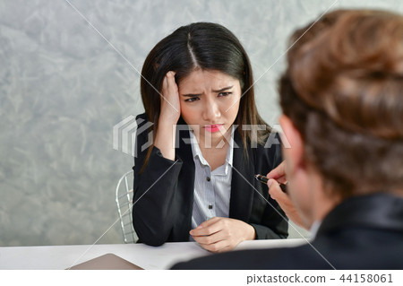 Business Concepts. Businesspeople is working in office. they tal Business Concepts. Businesspeople is working in office. they tal 44158061