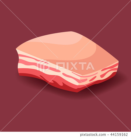Meat vector - lard. Fresh vector meat icon. Meat vector - lard. Fresh vector meat icon. 44159162