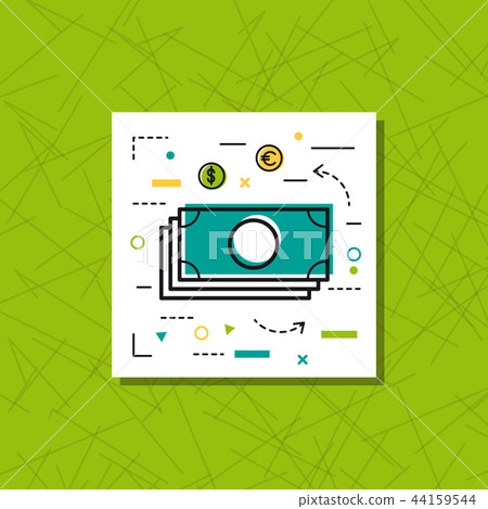 Icon Line - Banknotes at green 44159544