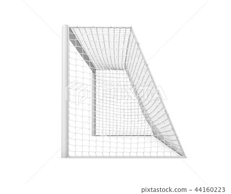 3d rendering of white empty football gates isolated on a white background. 44160223