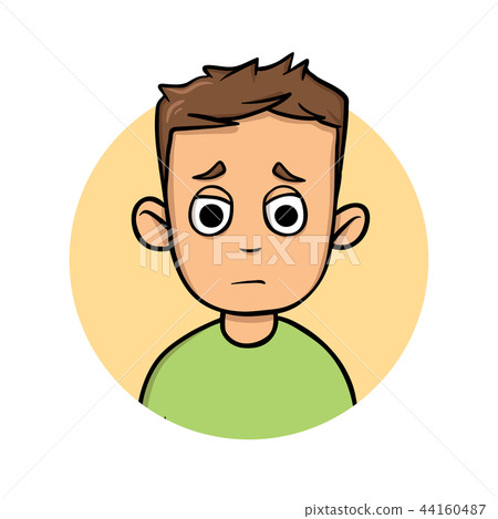 Cartoon boy with dilated pupils. Flat design icon. Flat vector illustration. Isolated on white Cartoon boy with dilated pupils. Flat design icon. Flat vector illustration. Isolated on white 44160487