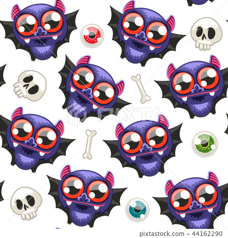 Halloween Seamless Pattern with Bats 44162290