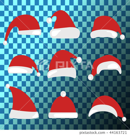 Christmas hat set. Santa Claus hats collection. Christmas hat set. Santa Claus hats collection. 44163721