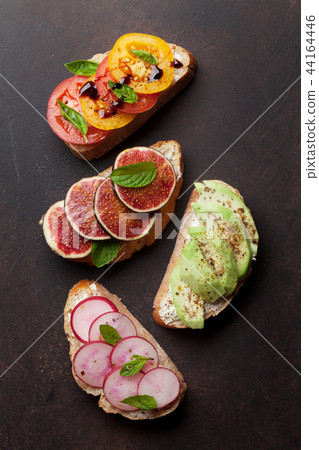 Brushetta or traditional spanish tapas 44164446