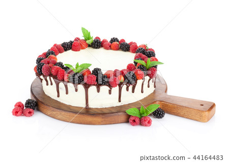Cake with chocolate and berries Cake with chocolate and berries 44164483