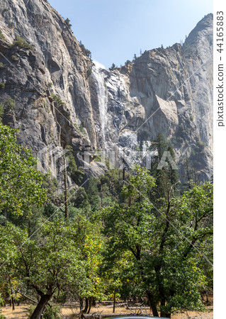 Bridalveil waterfall during a summer hike Bridalveil waterfall during a summer hike 44165883