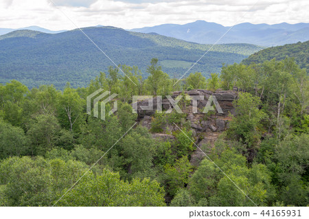 Views of the Adirondack from the top of a mountain 44165931