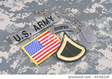 US ARMY Private First Class rank patch, sniper tab 44166180