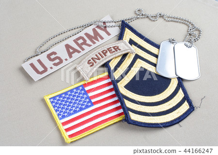 US ARMY Master Sergeant rank patch, sniper tab US ARMY Master Sergeant rank patch, sniper tab 44166247