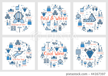 Banners - red and white wine, grape and winemaking 44167397