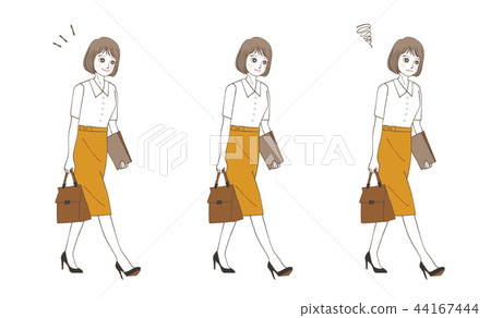 Business Woman Full Body Woman Facial Stock Illustration