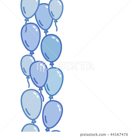Seamless vertical decoration from blue balloons 44167478