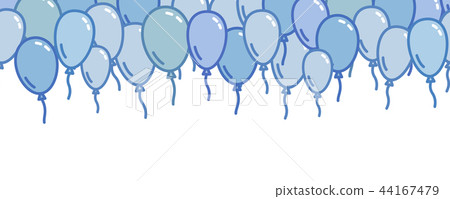 Seamless horizontal decoration with blue balloons 44167479