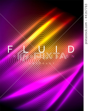 Neon glowing wave, magic energy and light motion background. Vector illustration Neon glowing wave, magic energy and light motion background. Vector illustration 44167783