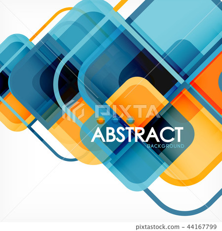 Square geometric abstract background, paper art design for cover design, book template, poster, cd 44167799