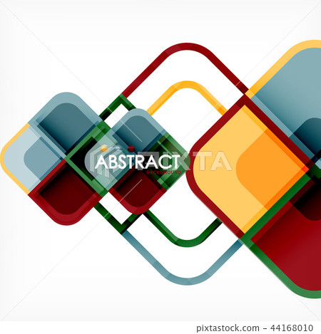 Colorful round squares modern geometric background 44168010