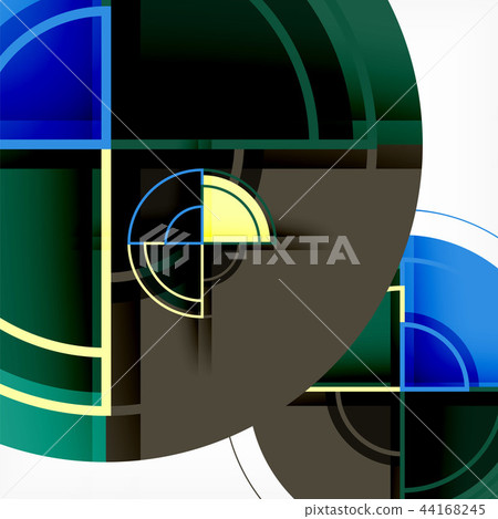 Creative circles geometric abstract background with 3d effect Creative circles geometric abstract background with 3d effect 44168245