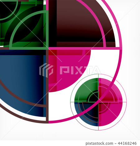 Creative circles geometric abstract background with 3d effect Creative circles geometric abstract background with 3d effect 44168246