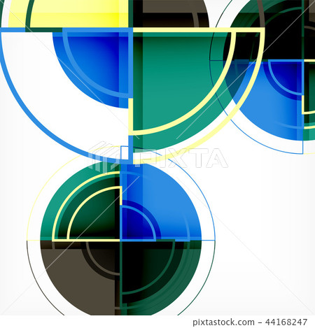 Creative circles geometric abstract background with 3d effect 44168247