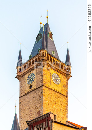 Detailed view of Old Town Hall Tower, Old Town Square, Prague, Czech Republic Detailed view of Old Town Hall Tower, Old Town Square, Prague, Czech Republic 44168266