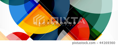 Abstract background - multicolored circles, trendy minimal geometric design 44169360