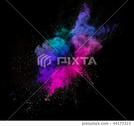 Colored powder explosion isolated on black background. Colored powder explosion isolated on black background. 44173323