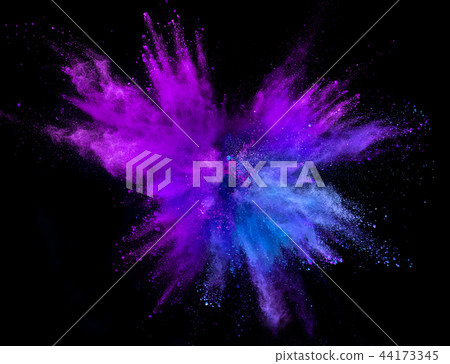Colored powder explosion isolated on black background. Colored powder explosion isolated on black background. 44173345