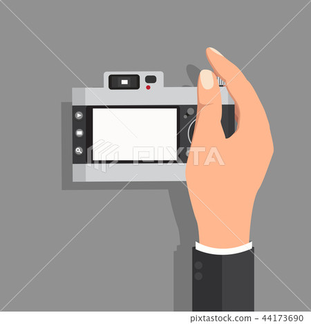 hand hold with camera vintage vector 44173690