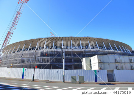 New National Stadium construction site with a panoramic view of the roof Shinjuku-ku 44175019