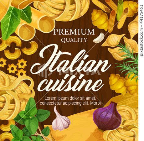 Italian cuisine premium pasta penne and spaghetti Italian cuisine premium pasta penne and spaghetti 44175451