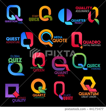 letter Q abstract icons. Company and brand names letter Q abstract icons. Company and brand names 44175477