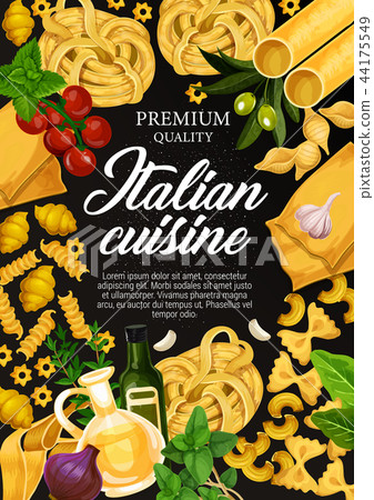 Italian cuisine pasta cooking ingredients poster 44175549