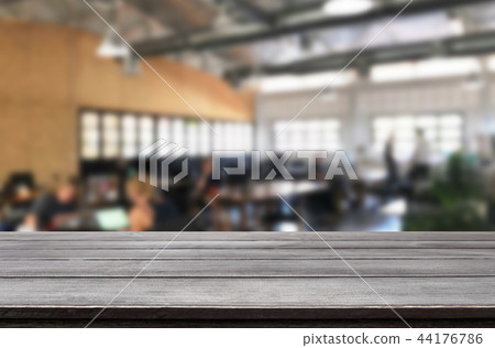 Selected focus empty brown wooden table and Coffee shop or resta 44176786