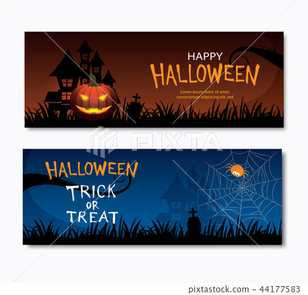 Happy halloween party invitations banner. Happy halloween party invitations banner. 44177583