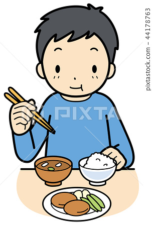 A boy who eats - Stock Illustration [44178763] - PIXTA