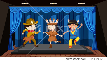 Children performing on stage 44179479