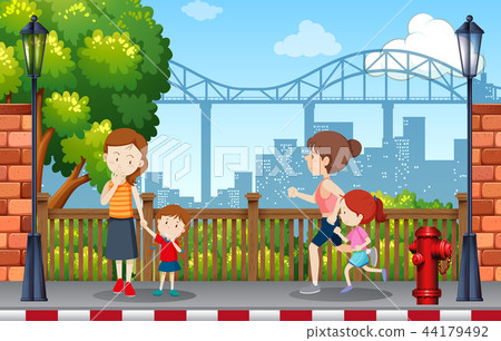 People in park scene People in park scene 44179492