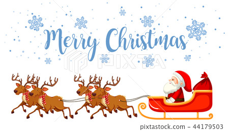 Merry christmas santa and reindeer 44179503