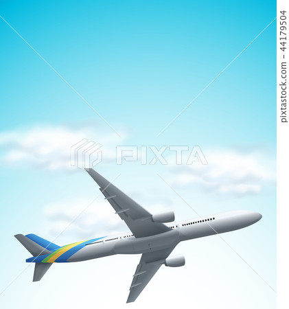 Commerical airplane flying above Commerical airplane flying above 44179504