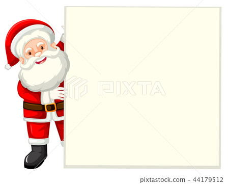 Santa holding white paper Santa holding white paper 44179512